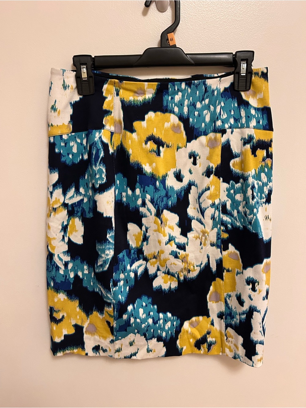 Lysse Floral Pencil Skirt in Teal, Yellow & Navy